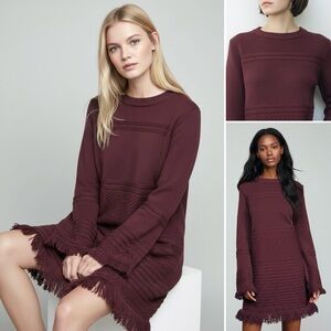 Lulus Sweater Mini Dress Cable Knit Shift Silhouette Long Sleeve Round Neck